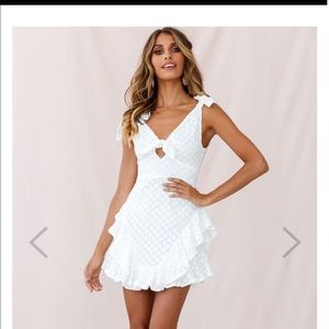 Tied Shoulder Ruffle Dress SELFIE LESLIE